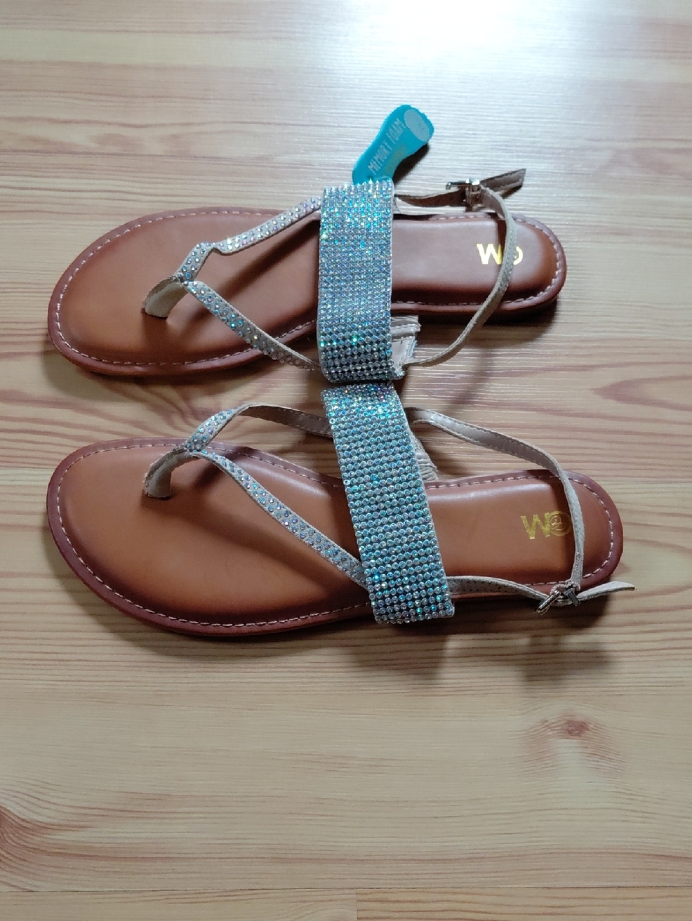 Women’s Tan Sandals with Beaded Straps